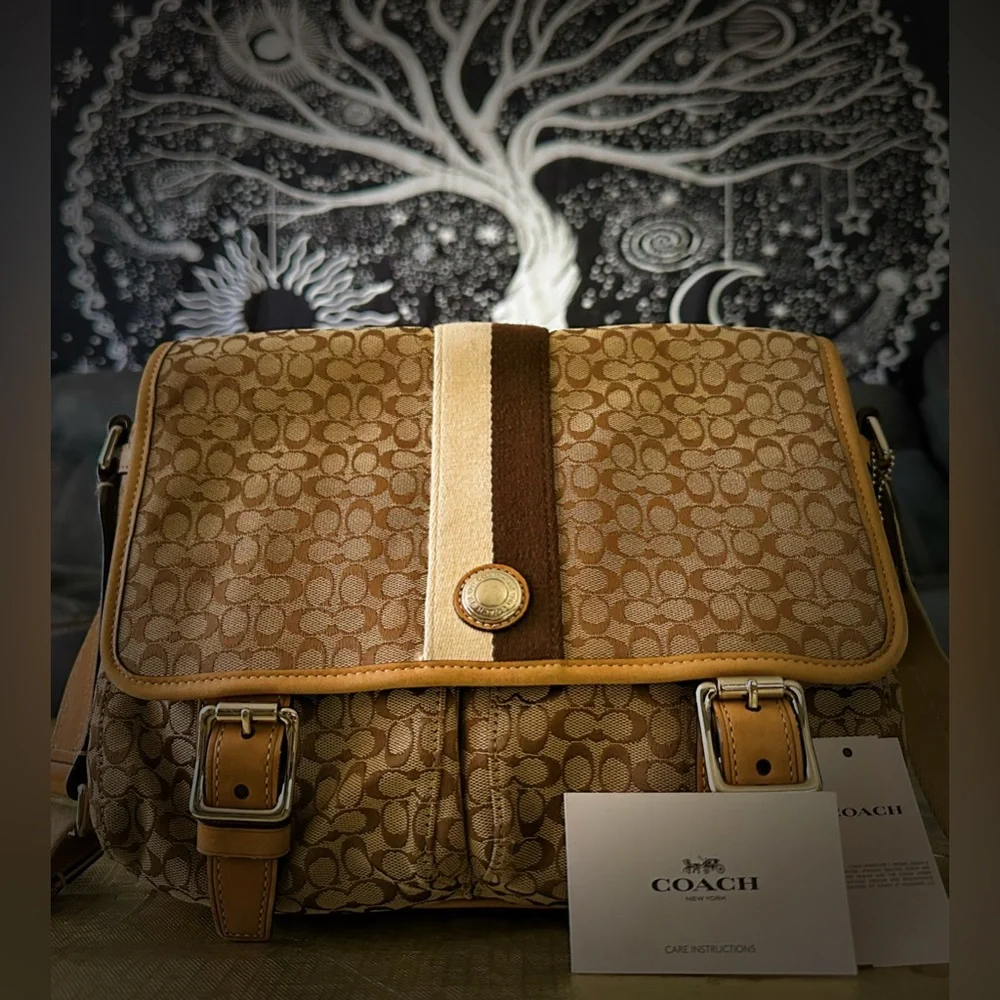 Vintage Y2K Coach Brown Signature Crossbody Bag messenger bag - Picture 12 of 17